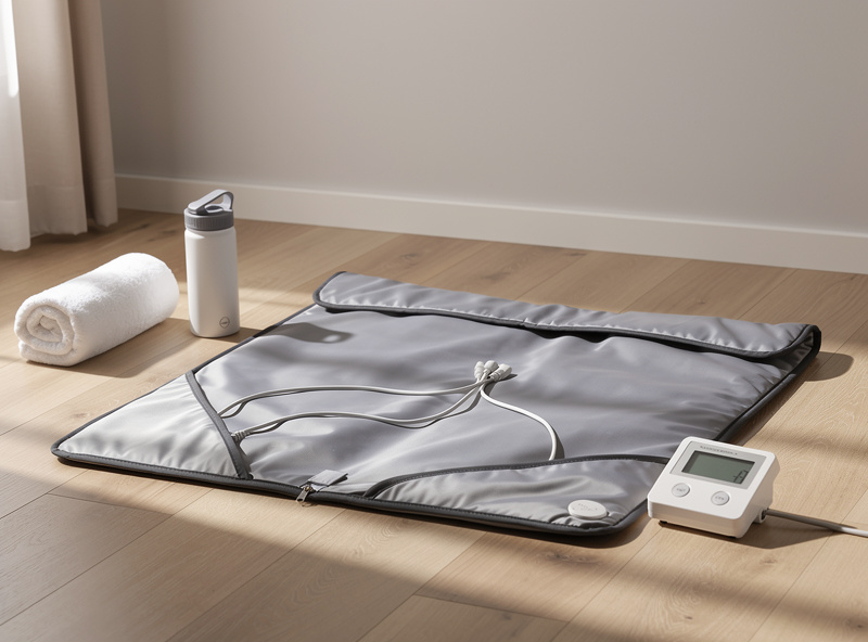 Budget infrared sauna blanket showing portable home sauna setup