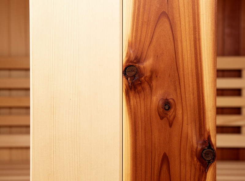 Infrared sauna wood quality comparison between hemlock and cedar panels