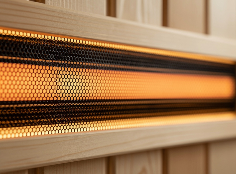 Clearlight Sanctuary infrared sauna interior with True Wave heater panels and basswood paneling