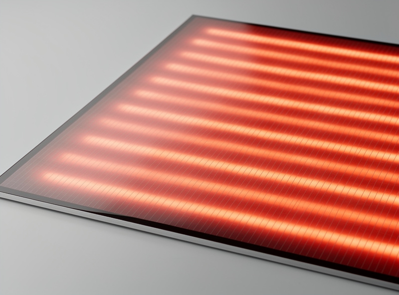 Far infrared carbon heater panel showing even heat distribution