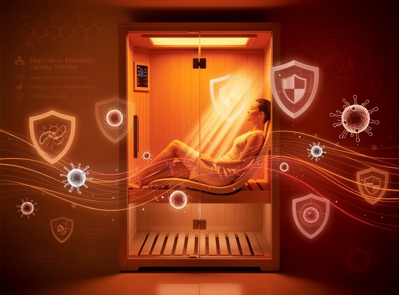 Warm infrared sauna light therapy for immune system support