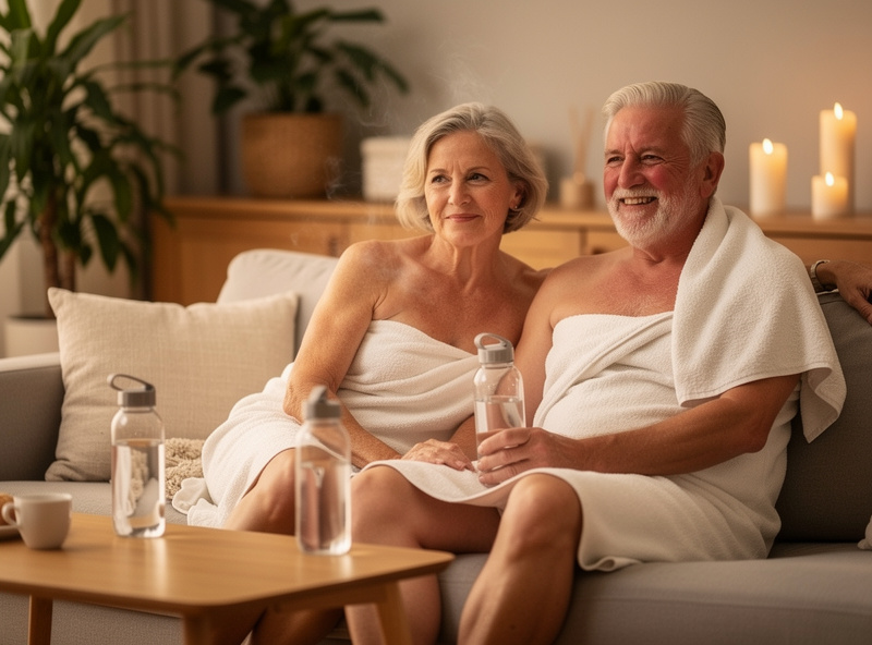 Older adults after sauna session