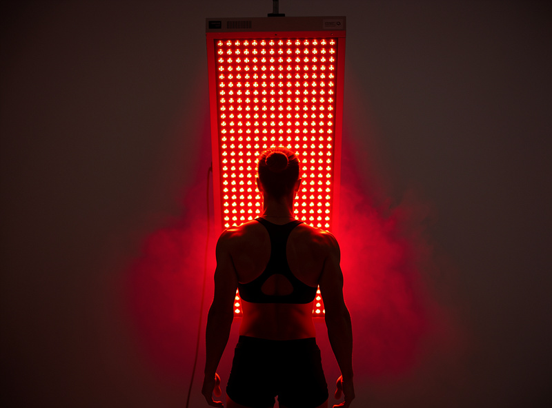 Red light therapy panel showing near infrared LED array