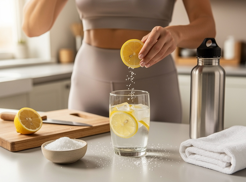 Electrolyte water preparation with salt and lemon