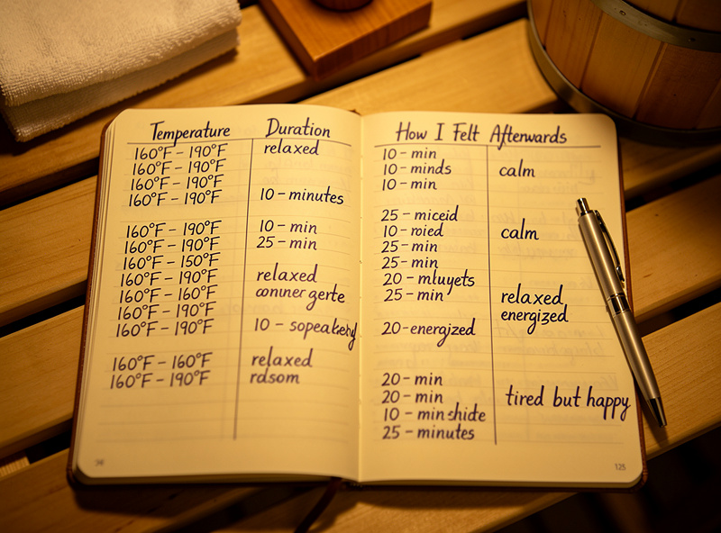Sauna session journal log