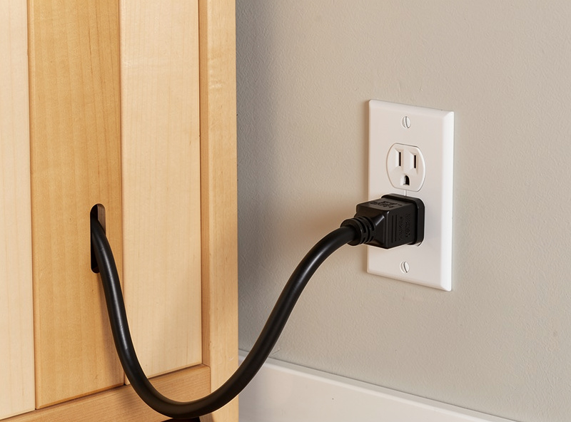 Infrared sauna electrical connection showing standard 120V outlet