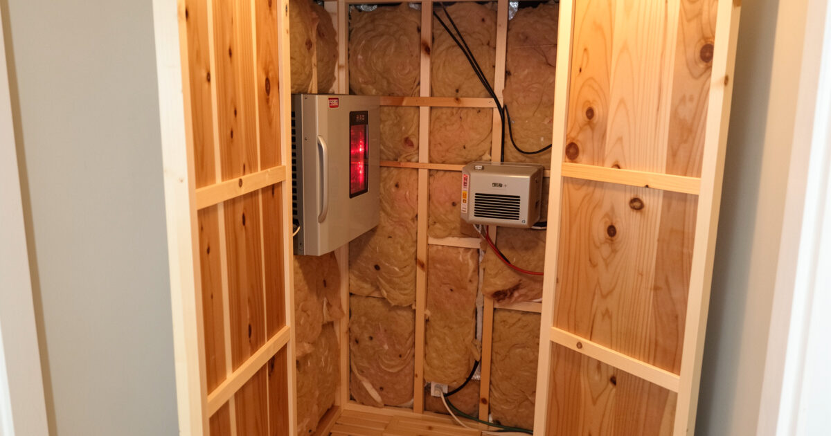 Converting a closet into an infrared sauna