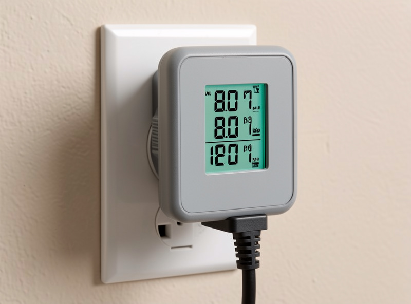 Plug-in kilowatt-hour energy meter showing the real power draw of an infrared sauna