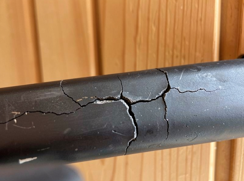 Close-up of an infrared sauna door gasket that has hardened and needs replacement