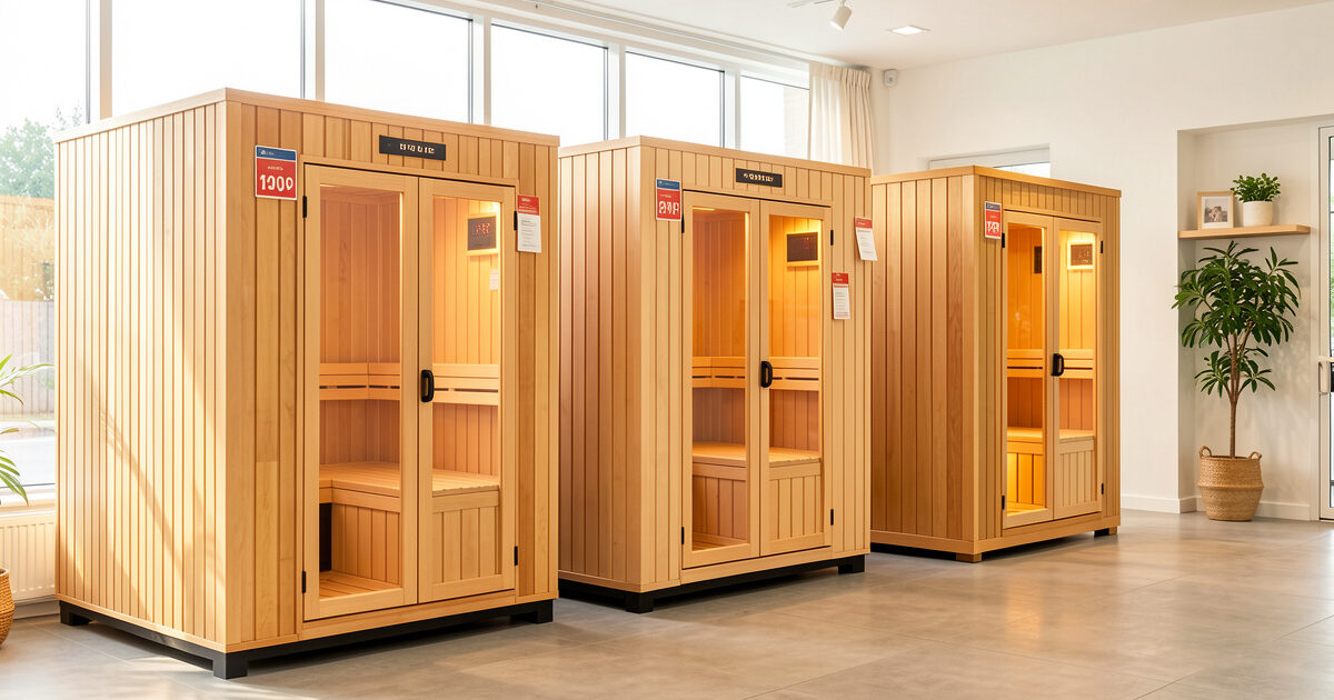 Infrared saunas from one-person to four-person cabins compared on price