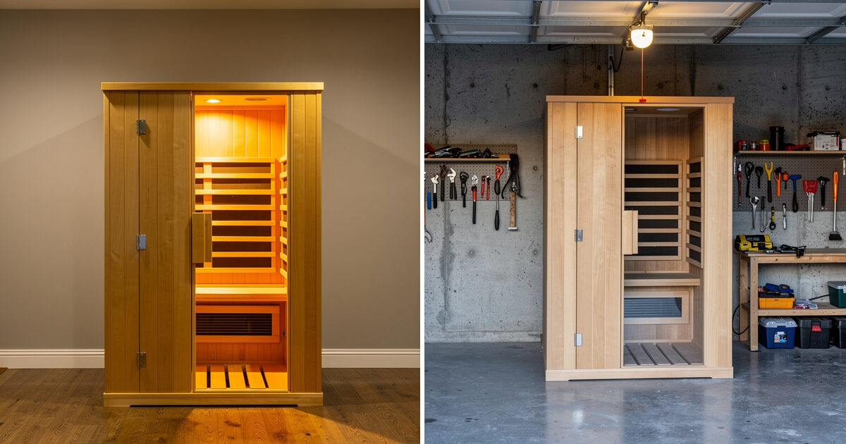 Indoor vs garage infrared sauna install