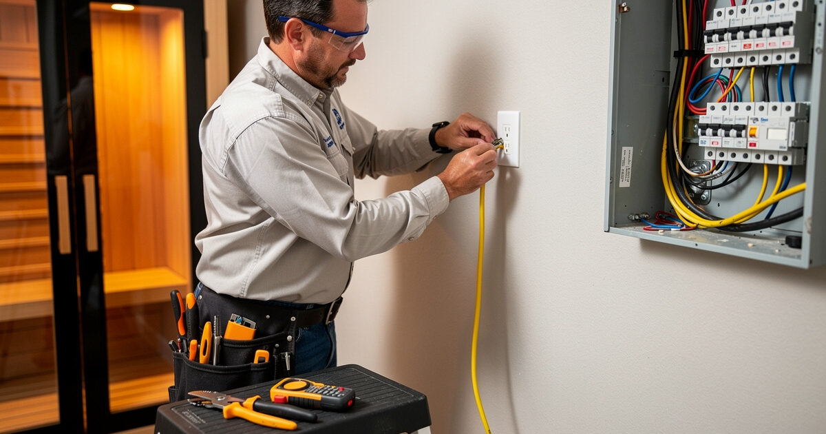 Wiring an outlet for an infrared sauna