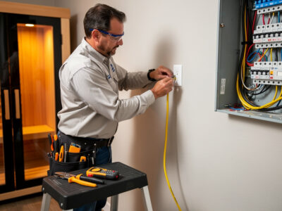 Wiring an outlet for an infrared sauna