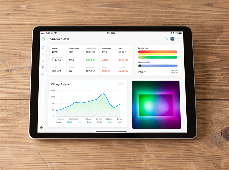 Home automation dashboard showing sauna preheat schedule, energy use, and lighting scene